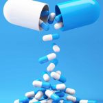 medicine-pill-capsules-fallling-with-blue-background-healthcare-medical-3d-illustration-background